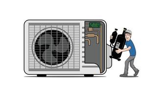 HVAC service with character design illustration vector