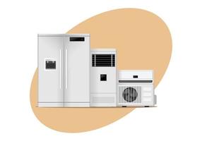 HVAC cooler devices design illustration vector