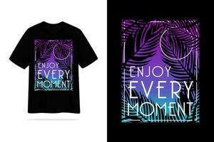 Enjoy every moment tshirt beach sunset summer design vector