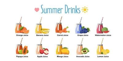 Fruit juice vector set collection graphic design