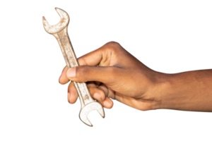 wrench in hand isolated on white background png