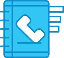 Contact Book Line Filled Blue vector