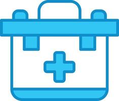 First Aid Kit Line Filled Blue vector