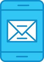 Message Line Filled Blue vector