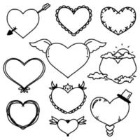 Heart doodle design vector