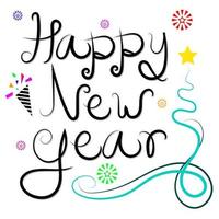 Happy new year text design vector