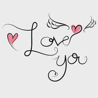 Love you text design vector