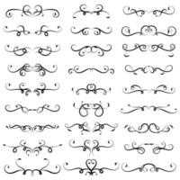 Calligraphic element border set vector