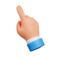 hand met duim omhoog. duim omhoog zingen. hand die een vinger wijst. 3D render png