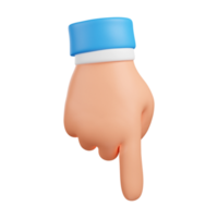 mano con el pulgar hacia arriba. pulgar arriba cantar. mano señalando con el dedo. renderizado 3d png