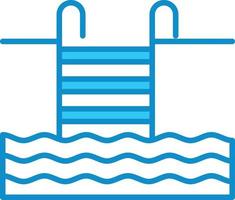 Water Stairs Line Filled Blue vector