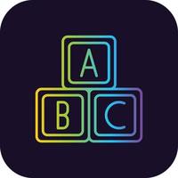 icono de gradiente abc vector