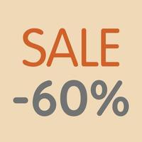 60 off Flash Sale Shopping Poster vector