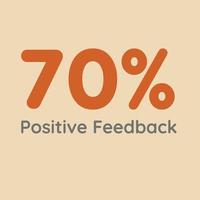 70 percentage positive feedback sign label vector art illustration