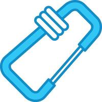 Carabiner Line Filled Blue vector