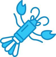 Lobster Line Filled Blue vector