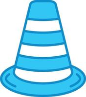 Traffic Cone Line Filled Blue vector