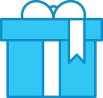 Gift Box Line Filled Blue vector