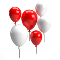 3d Balloon Red White Color PNG