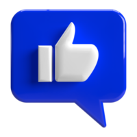3d Like Hand with Blue Speech Bubble PNG
