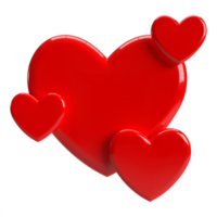3d Love Hear Icon Red Color PNG