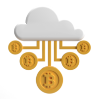 3d bitcoin e nuvola png