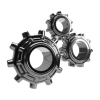 3d Setting Gear Realistic Icon PNG