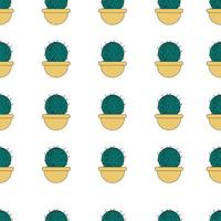 Vector seamless pattern with different cactus
