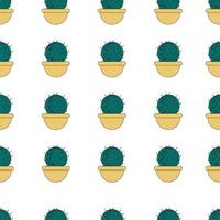 Vector seamless pattern with different cactus