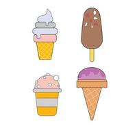 Ice cream vector illustration Comic character in cartoon style illustration for t shirt design