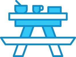 Picnic Table Line Filled Blue vector