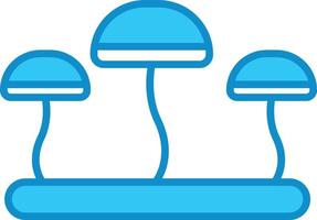 Fungus Line Filled Blue vector