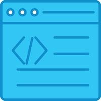 Web Programing Line Filled Blue vector