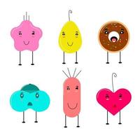 Funny And Cute Vector Character Set,Trendy abstract cartoon