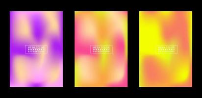 set of colorful banners with background,mesh color gradient background vector