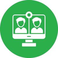 Online Meeting Glyph Circle Multicolor vector
