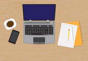 set of working desk element vector