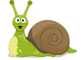 cartoon snail animal illustration in nature isolated vector