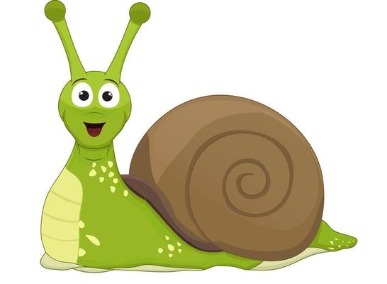 cartoon snail animal illustration in nature isolated