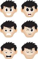 set collection of male expression face vector