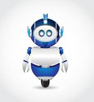 personaje robot moderno en color azul y blanco vector