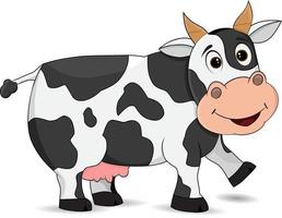 cartoon cow smiling isolated in white background vector