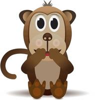 cartoon monkey with laughing pose vector