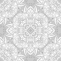 Vector seamless pattern with mandala ornament. Ethnic folk ornament. Vintage monochrome damask ornament. Vector decorative background. Great for any design.