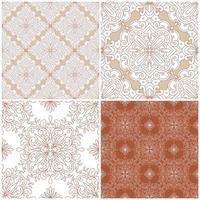 Set of vector seamless patterns. Vintage damask ornament. Vector decorative background. Great for any design.