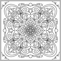 Vector decorative ornament. Tile pattern. Coloring page. Linear art.