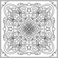 Vector decorative ornament. Tile pattern. Coloring page. Linear art.