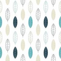 Vector seamless pattern in Scandinavian style with leaves