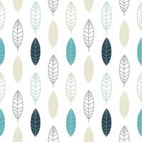 Vector seamless pattern in Scandinavian style with leaves