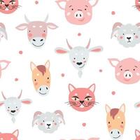 patrón impecable con lindos animales para el diseño de impresión. vector